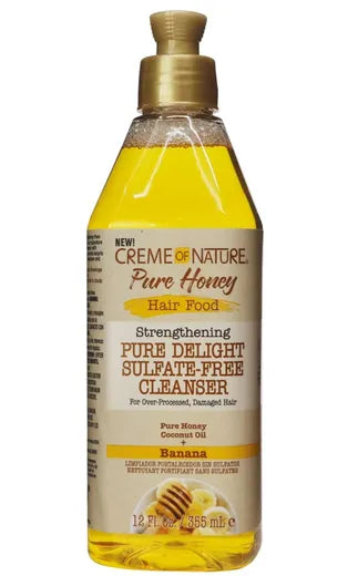 Creme of Nature Pure Honey Hair Food Banana Pure Delight Sulfate Free Cleanser 12oz