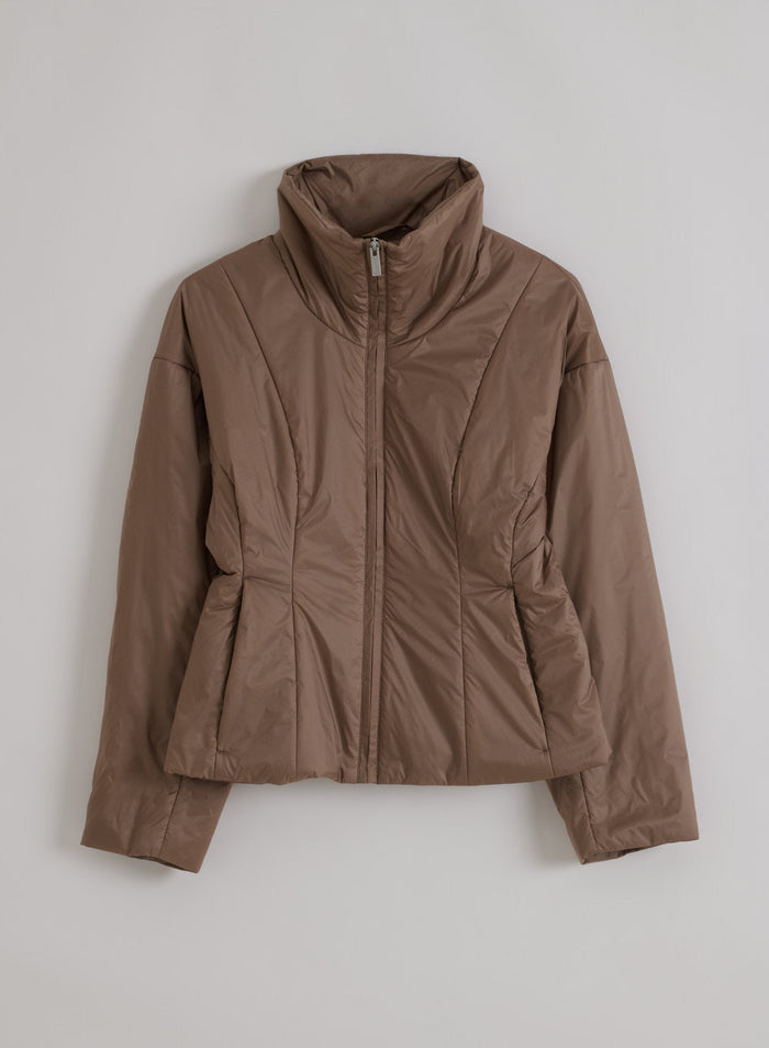 Espresso High Neck Contour Jacket
