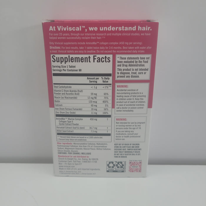 Viviscal hair growth supplement 60 tablets exp.05/25