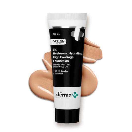 1% Hyaluronic Hydrating High Coverage Foundation - 18ml | Peach