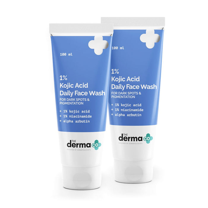 1% Kojic Acid Face Wash with Niacinamide & Alpha Arbutin For Dark Spots & Pigmentation - 100ml (Pack of 2)