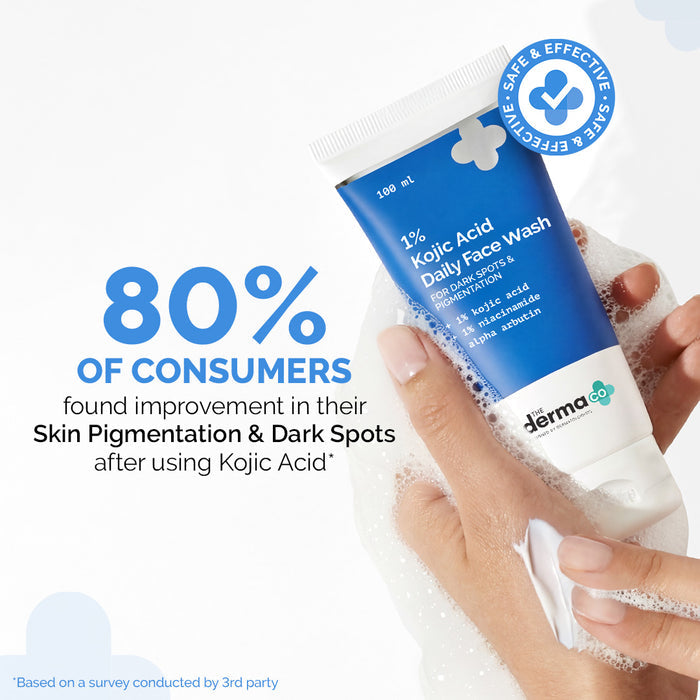 1% Kojic Acid Face Wash with Niacinamide & Alpha Arbutin For Dark Spots & Pigmentation - 100ml (Pack of 2)
