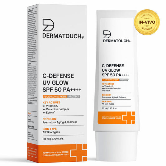 C-Defense UV Glow SPF 50 PA++++ Fluid Sunscreen for Premature Aging & Sunburn (In-Vivo & In-Vitro Tested) 80ml