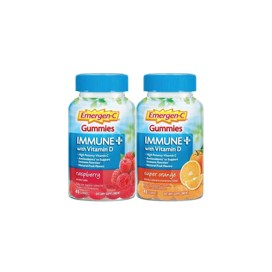 Emergen-C Immune+ Gummies, Raspberry and Super Orange (45 ct., 2 pk.)Exp.10/22