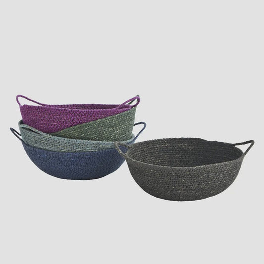 Madam Stoltz Homewares Madam Stoltz Seagrass Basket with Handles Multi Colours