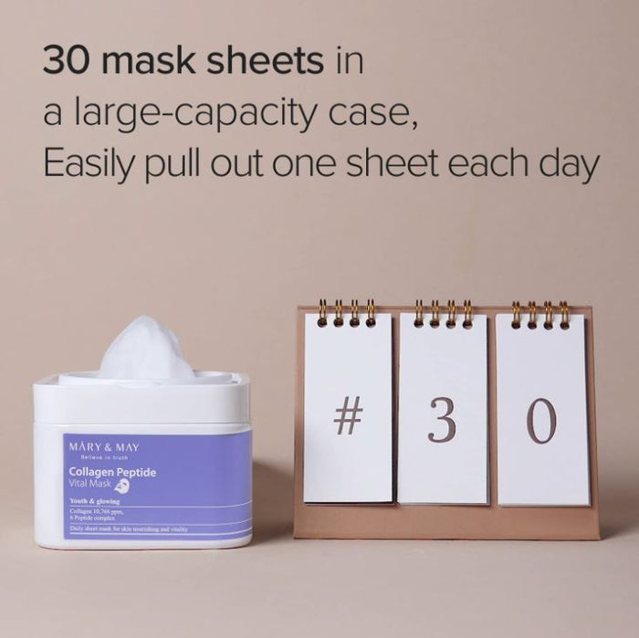 Mary & May Collagen Peptide Vital Mask 30 Sheets / 400g