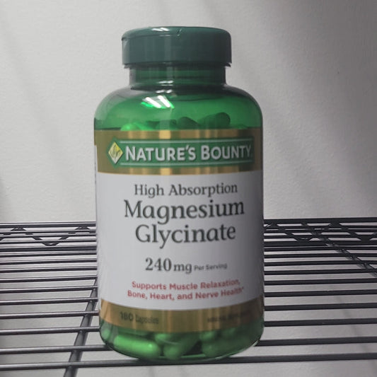 Nature's Bounty high absorbtion magnesium glycinate 240mg 180caps