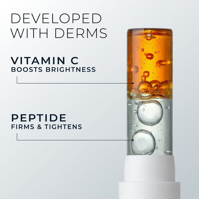 Developed with derms
vitamic c boosts brightness
peptides firm + tighten