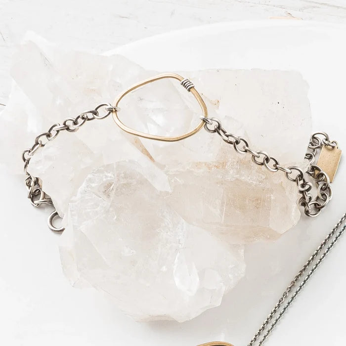 Yellow Bronze Freeform Bracelet